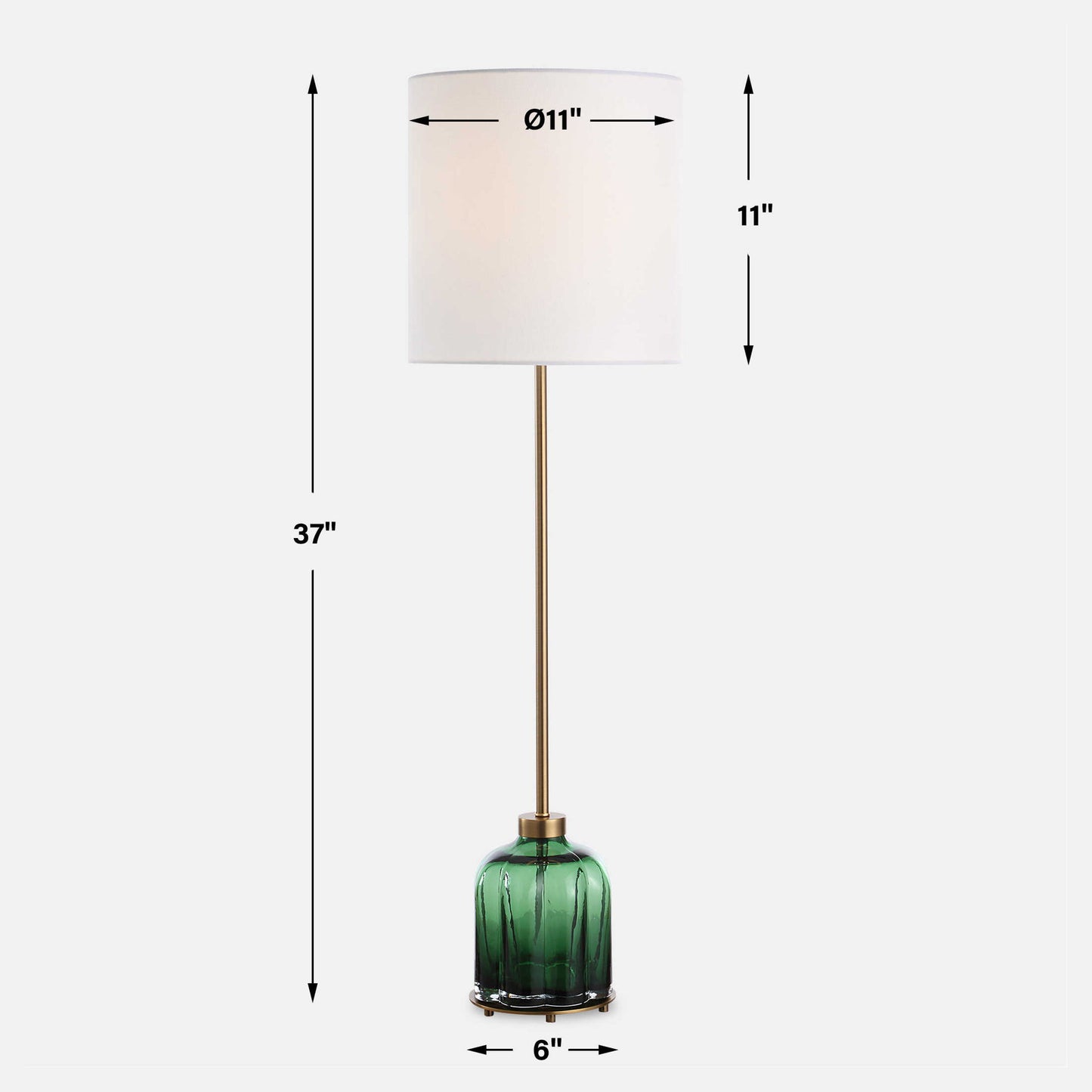 Lois - Glass Buffet Lamp - Green