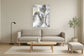 Floating Tempered Glass With Foil Splash In Gold Circles - Gray