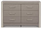 Surancha - Gray - Six Drawer Dresser
