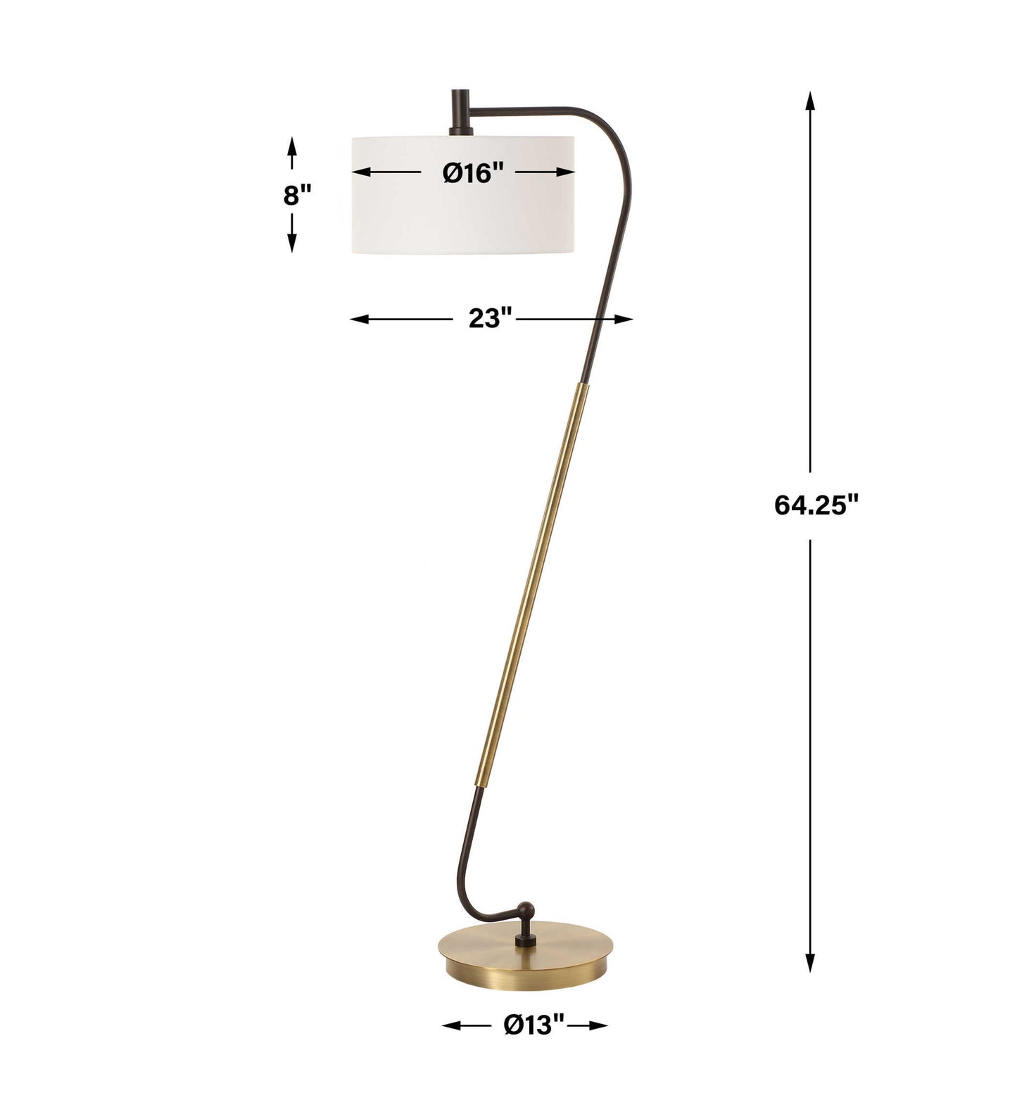 Irwin - Floor Lamp - Curved Brass
