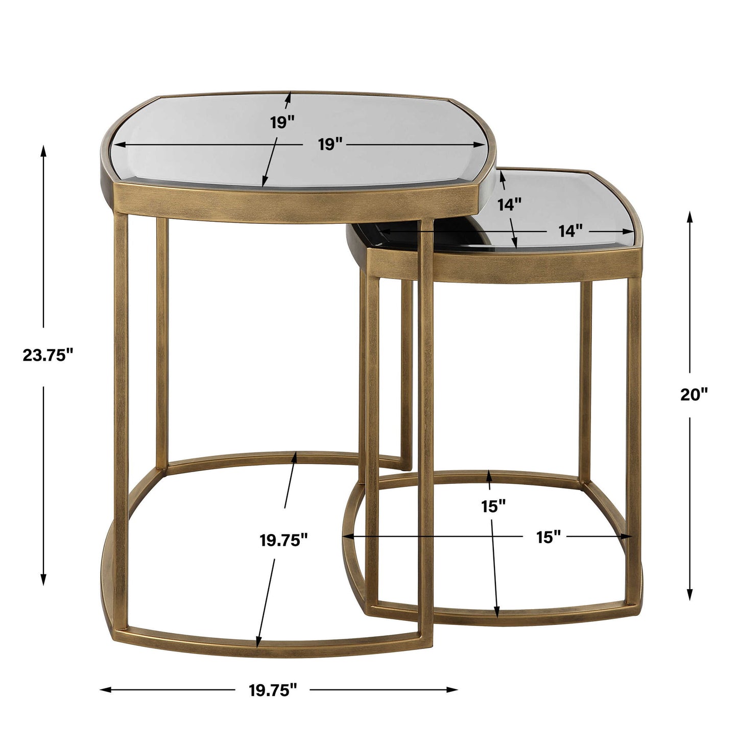 Vista - Nesting Tables (Set of 2) - Gold