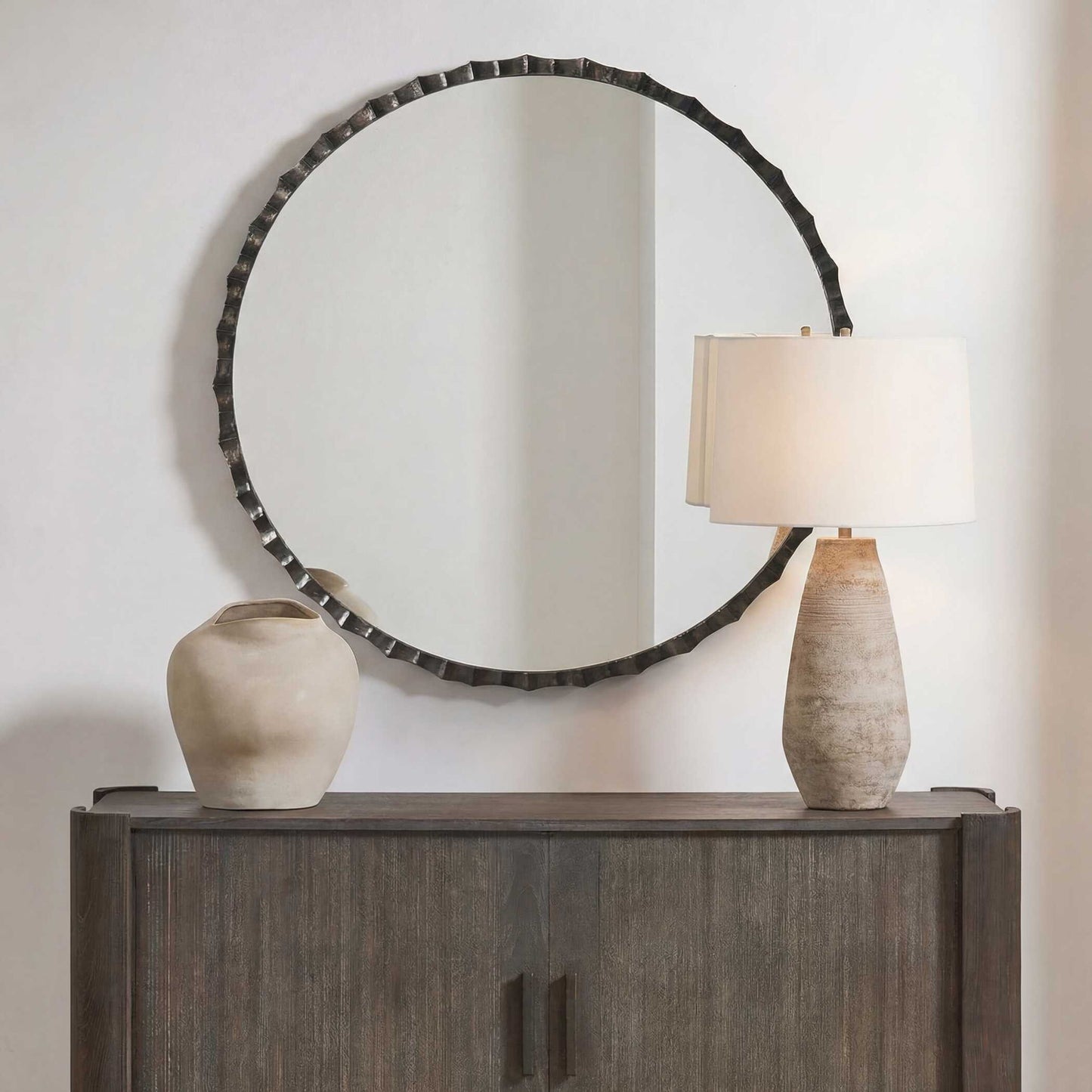Grander - Round Mirror - Black / Gray