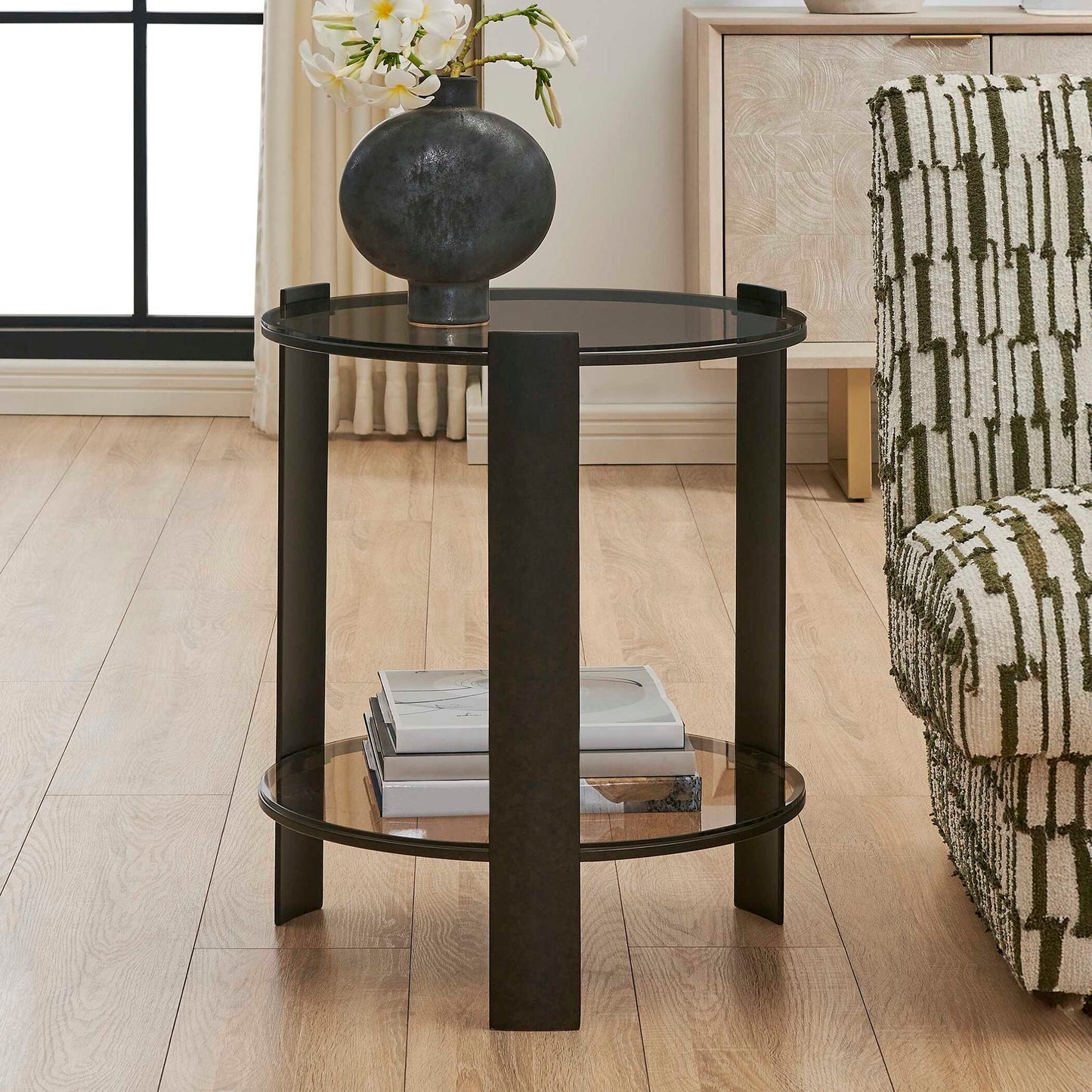 Hanson - Side Table - Bronze & Dark Glass
