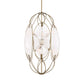 Valencia - 6 Light Glass Panel Pendant - Gold / White