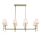Arques - 8 Light Linear Chandelier - White / Gold