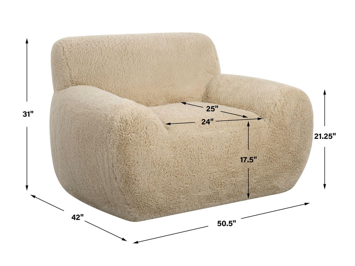 Abide - Sheepskin Accent Chair - Beige