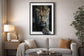 Midnight Stalker II Gloss Canvas With Rocks In Frame - Black / White