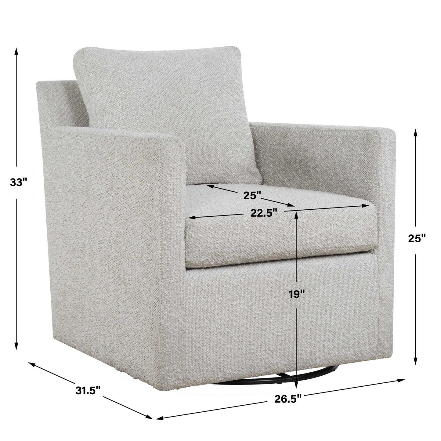 Tisdell - Swivel/Glider Chair - Cream