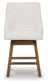 Cabalynn - Upholstered Swivel Barstool (Set of 2) - Oatmeal / Light Brown