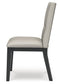 Glinari - Dining Upholstered Side Chair (Set of 2) - Taupe / Black