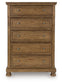 Feddinger - Five Drawer Chest - Medium Brown