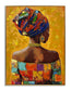 Radiant Mosaic Silhouette - 40" x 30" Framed Wall Art - Orange