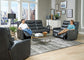 Bosa - Leather Power Reclining Sofa - Charcoal