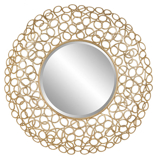 Swirl - Round Mirror - Gold