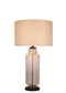 Lumina Ripple Ribbed Glass & Metal Table Lamp (Set of 2) - Clear Glass With Gold Flecks / Oil Bronze