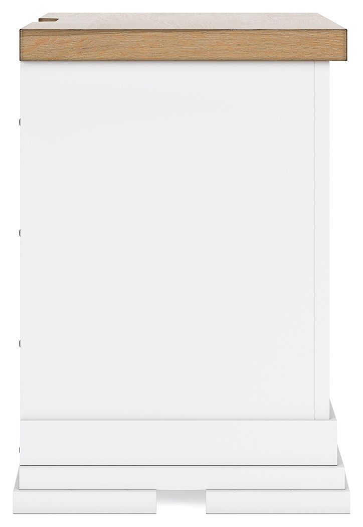 Ashbryn - Three Drawer Night Stand - White / Natural