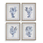 Shibori Coral - Framed Prints (Set of 4) - Light Gray