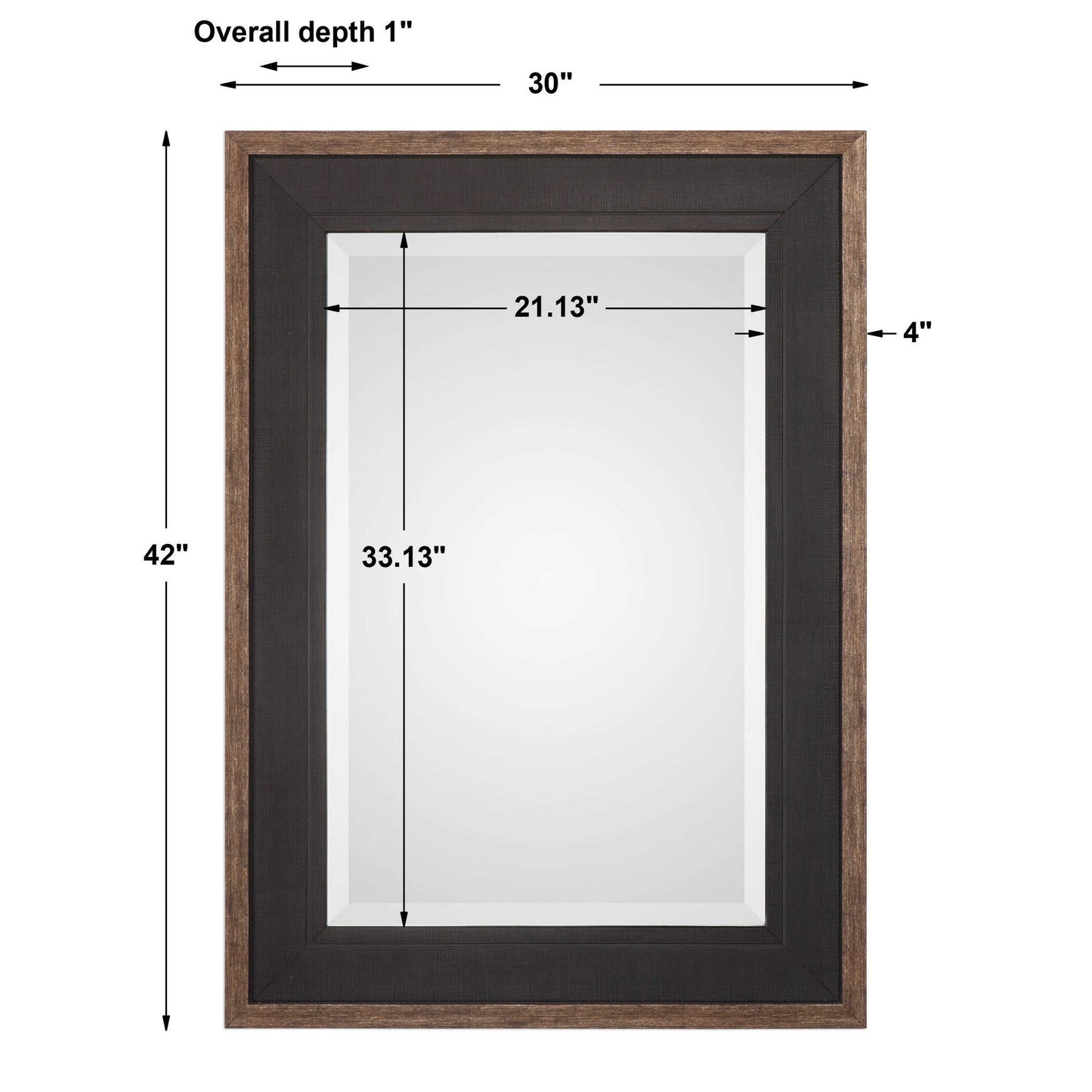 Staveley - Rustic Mirror - Black