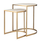 Lindon - Travertine Nesting Tables Set - Gold / White