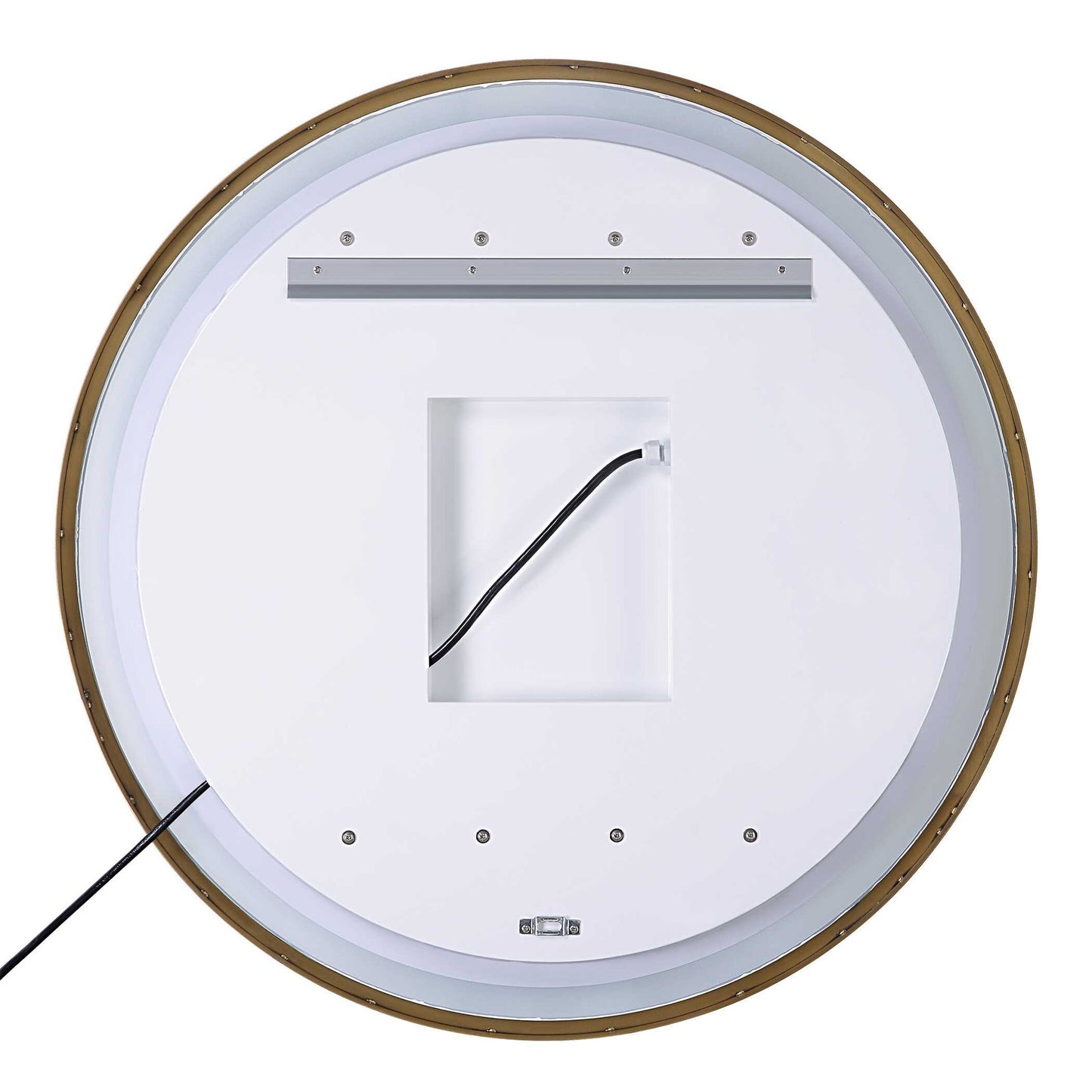 Crofton - Lighted Brass Round Mirror