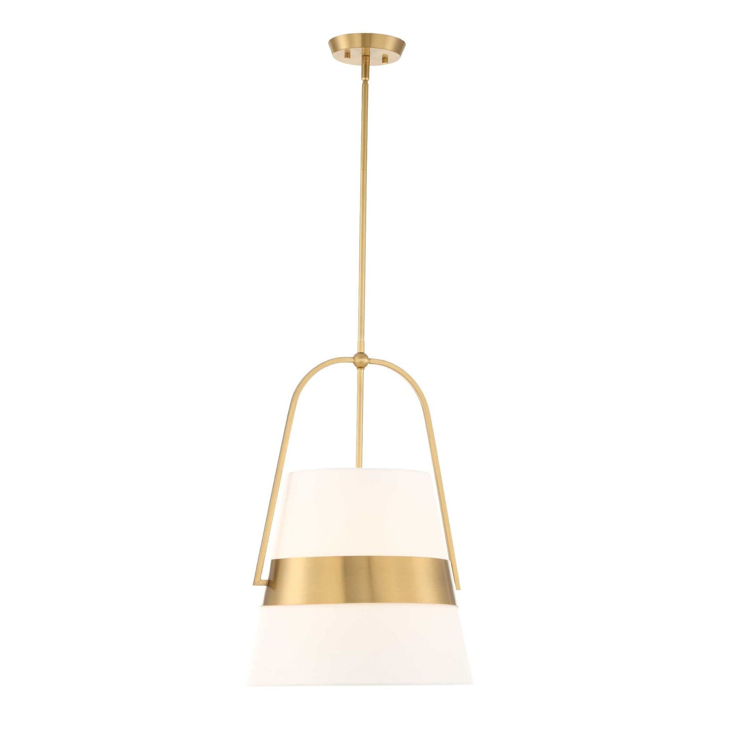Harness - 1 Light Shade Pendant - White / Gold