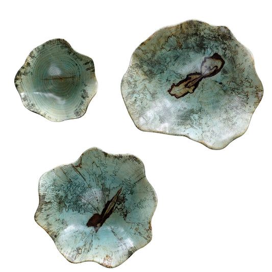 Teo - Wood Wall Art (Set of 3) - Light Blue