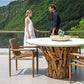 Stonewood - Indoor-Outdoor Dining Table - White / Woodtone