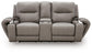 Real Moments - Power Reclining Loveseat With Audio Seating - Ash