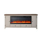 Fireplace TV Consoles - 80" Console With Fire FTS Set - Brown / White
