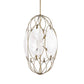 Valencia - 6 Light Glass Panel Pendant - Gold / White