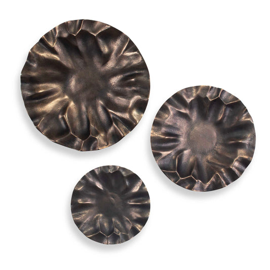 Peonia - Outdoor Wall Art (Set of 3) - Bronze