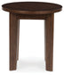 Korestone 2 - Round End Table - Dark Brown