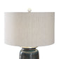 Olesya - Swirl Glass Table Lamp - Blue