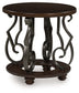Frallyn - Round End Table - Dark Brown