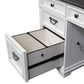 Allyson Park - L Shaped Desk With Hutch - Wirebrushed White / Charcoal