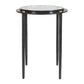 Kennington - Round Glass Accent Table - Black / Brass / Bronze