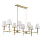 Arques - 8 Light Linear Chandelier - White / Gold