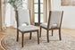 Athens - Upholstered Dining Chair (Set of 2) - Light Gray / Chocolate Brown