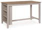 Harperfeld - 5 Pc. - Dining Table And 4 Barstools - Natural / Gray