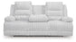 Rhines Falls - Reclining Power Sofa With Drop Down Table - Alloy