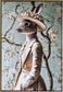 Garden Hare II Hand-Embellished Canvas In Frame - Gold / Brown