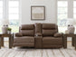 Vonryan - Power Reclining Loveseat With Console / Adj Headrest - Tobacco
