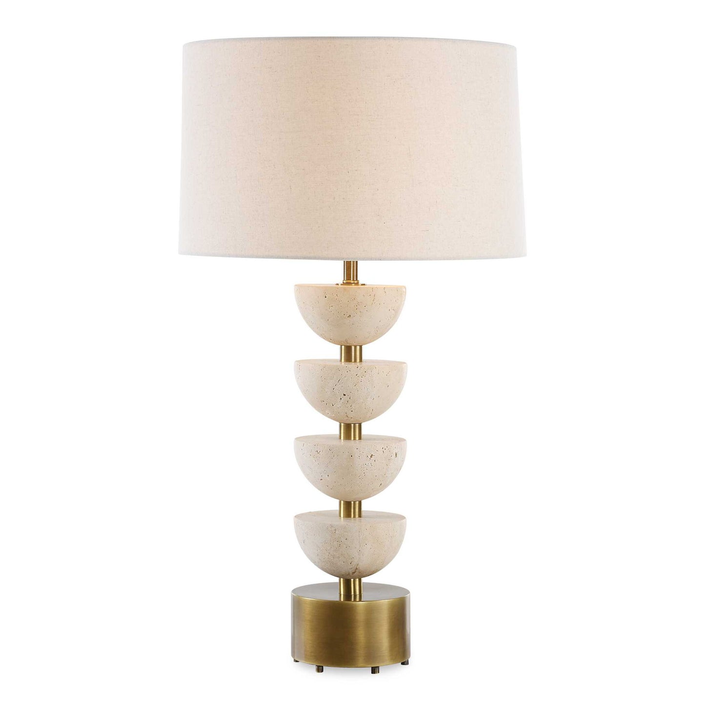 Hemisphere - Travertine Table Lamp - Beige