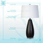Obsidian Drift Concrete & Crystal Table Lamp (Set of 2) - Black Grain Concrete / Clear Crystal