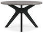 Glinari - 5 Pc. - Dining Room Table, 4 Side Chairs - Taupe / Black