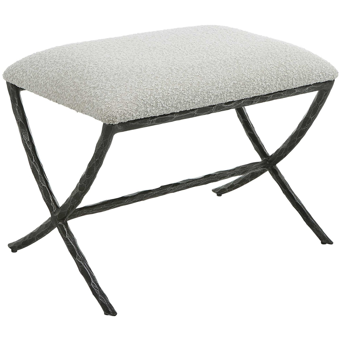 Brisby - Gray Fabric Small Bench
