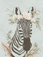 Safari Zebra Dreaming By Yass Naffas Designs (Framed Small) - Light Blue