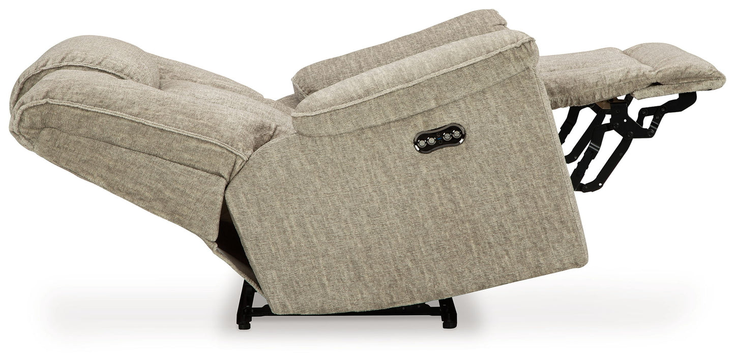 Hindmarsh - Power Recliner/ Adj Headrest - Stone