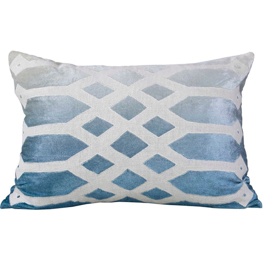 Lattice - Pillow - Blue / White