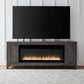 Fireplace TV Consoles - 406 78" Console With Fire FTS - Brown